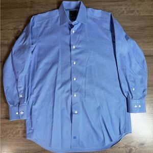 David Donahue Men’s Long Sleeve Luxury Button Down Trim Shirt 16 32/33